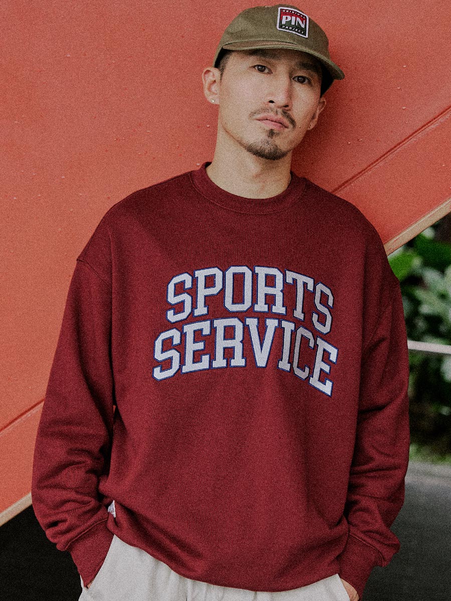 Sports Embroidered Crew Neck Sweatshirt