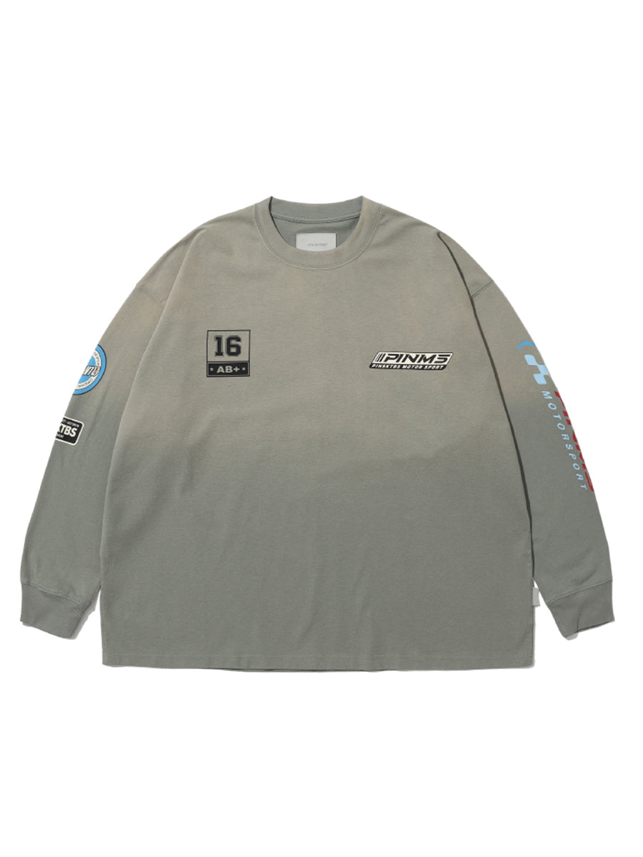 Washed Racing Print Long Sleeves