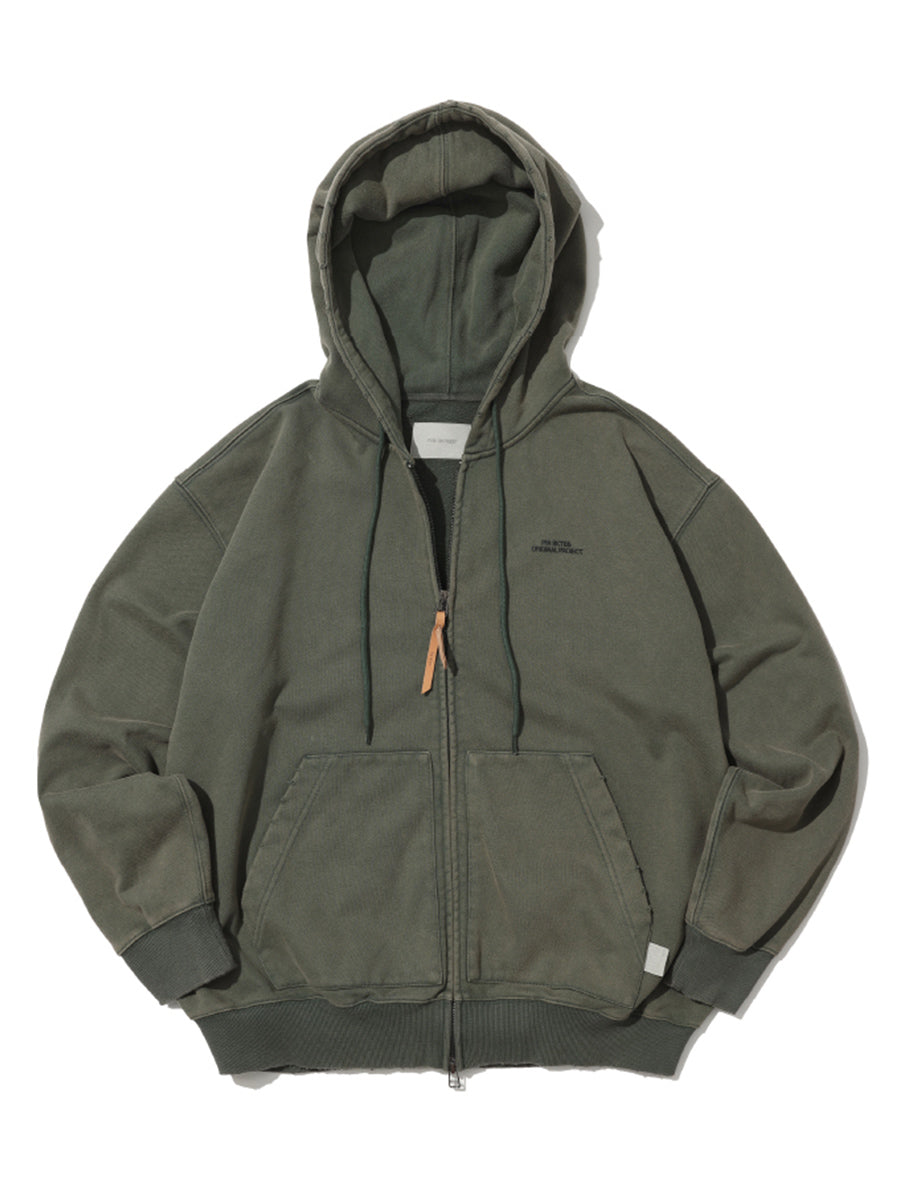 Washed Zipper Hoodie