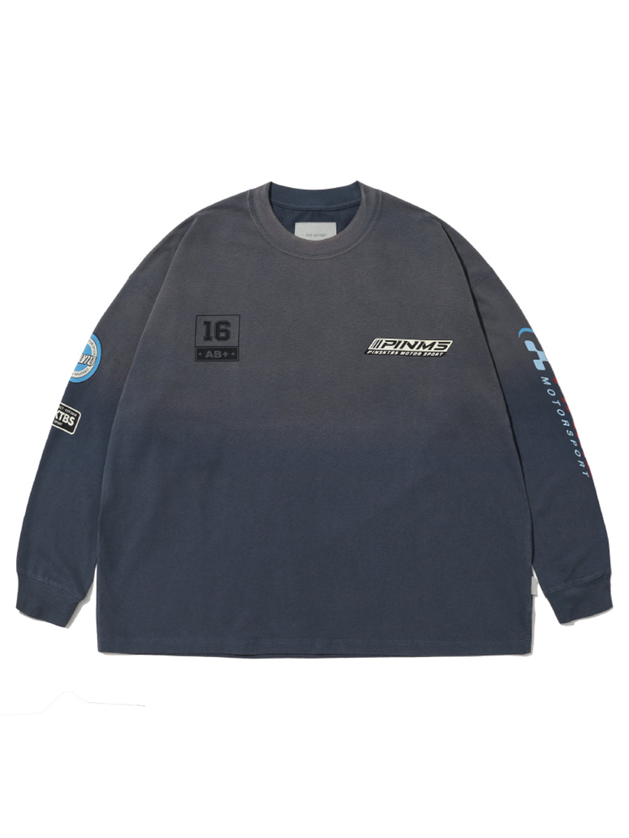 Washed Racing Print Long Sleeves